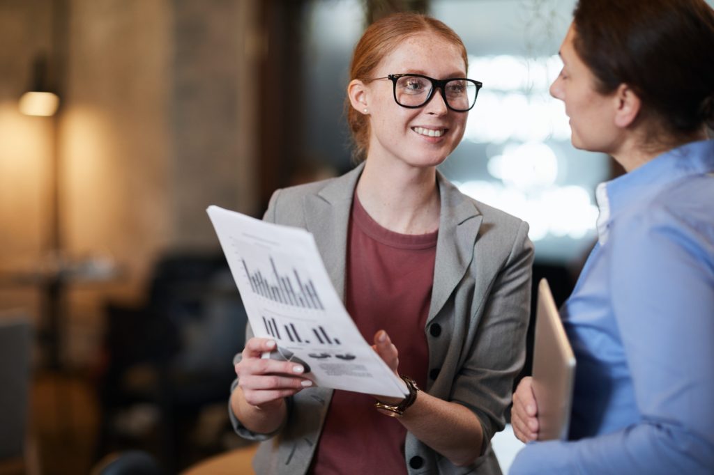 Businesswoman with financial report